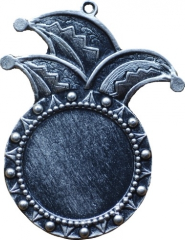 MTL257 Carnavalmedaille Steek Zilver Groot